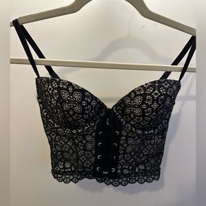 Victoria’s Secret Black Lace Bustier 34B